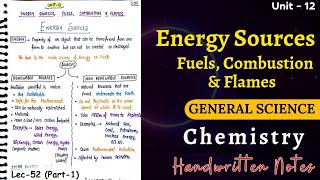 Chemistry Chapter12 Energy Sources FuelsCombustion amp Flames Lec52Part1 General Science [upl. by Kirtap]