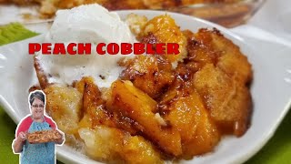 BEST PEACH COBBLER  Easy  Homeade Step By Step ❤ [upl. by Sldney]