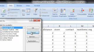 Correlation analysis using Excel [upl. by Htabmas]