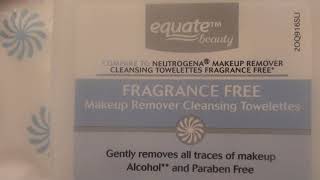 Equate Beauty Fragrance Free Makeup Remover Cleansing Towelettes REVIEW [upl. by Aihsenak]