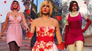 GTA V  16 Romantic amp Simple Valentines Day Outfits🌹 [upl. by Drauode185]