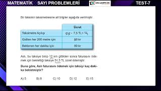 Sayı Problemleri Test 7 Soru 6 [upl. by Eidaj]