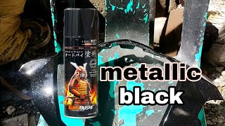 DIY repaint using samurai paintsniper150 flaring METALLIC BLACK [upl. by Lilak435]