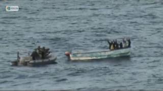 Greek German EU NAVFOR warships arrest Somali pirates [upl. by Hewet]