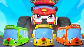 Wheels on the Bus  🚌Little Bus Rescue Mission  Car Cartoon  Nursery Rhymes amp Kids Songs  BabyBus [upl. by Bonar917]