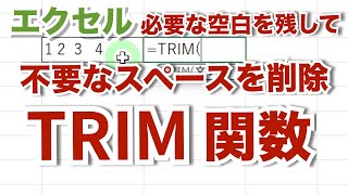 エクセル【無音】TRIM関数 姓と名の間のスペースだけを残して空白を削除【忘れたときに見るエクセルの備忘録】 su45 [upl. by Byrann]