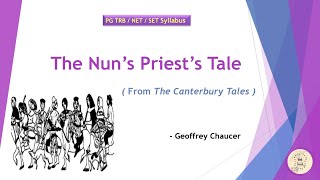 The Nuns Priests Tale  The Canterbury Tales  Chaucer  PG TRB  NET  SET  in Tamil [upl. by Etnecniv]