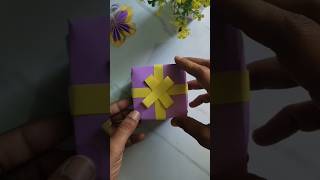 Gift box 🎁 making with paper  gift box craft  paper craft gift box diy shorts trending crafts [upl. by Treblihp]