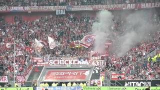 Rauchbomben im Bayernblock  Fortuna Düsseldorf  Bayern München  201012 F95 FC [upl. by Wilterdink898]