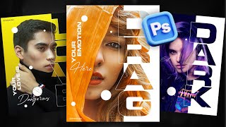 Modern Graphics DESIGN idea in Photoshop  Photoshop Tutorial [upl. by Nilesoj]