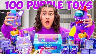 UNBOXING 100 PURPLE MYSTERY TOYS😱💜 RARE FINDS [upl. by Nynahs]