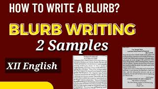 Blurb writing sample answers [upl. by Wolff3]