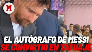 Messi firma un autógrafo en un brazo a un fan ¡Y minutos después se tatúa la firma I MARCA [upl. by Jamal]