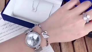 swarovski watch with necklace andbracelet [upl. by Bradan]