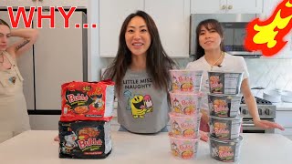 We Tried The Spicy Noodle Challenge [upl. by Nyrb675]