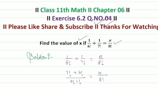 Class 11th  Exercise 62 QNo 04  Permutations and Combinations  maths NCERT solutions  CBSE [upl. by Tove]