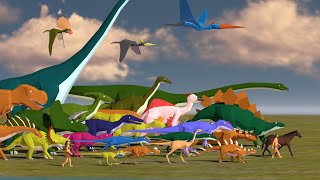 Dinosaurs Size Comparison  3D Animation  Walking with Dinosaurs [upl. by Acinomaj]