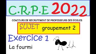 CRPE 2022  sujet corrigé groupement 2 ex1 la fourmi  probabilité [upl. by Stinson]