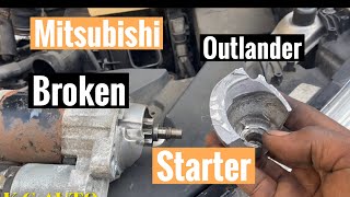 2010  2015 Mitsubishi Outlander Sport 24L Broken Starter Replacement [upl. by Rotkiv99]