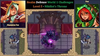 Realm Defense World 1 Challenges Level 5 Valley of Death Boss Fight [upl. by Faustena]