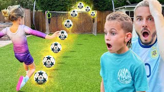 ULTIMATE FOOTBALL CHALLENGE  BEST GOAL WINS WE WERE SHOCKED 😳 [upl. by Niela]