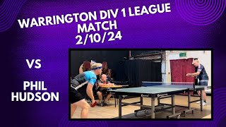 Neil Myatt vs Phil Hudson Short pips both sides  Warrington Div 1 League Match  21024 [upl. by Pastelki]