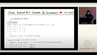 Math behind BFV scheme  Yuriko  PROGCRYPTO [upl. by Naarah746]