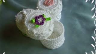 Crochetganchillo Como hacer souvenir de 15bodascajitas endurecidas en crochetganchillowedding [upl. by Normac410]