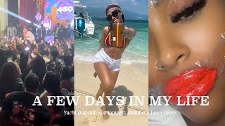 Yacht party on a small island  Neutralized my lips again  450 Concert  more  Vlog 16 [upl. by Lusty]