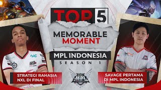 TOP 5 MEMORABLE MOMENT MPL INDONESIA SEASON 1 [upl. by Sapowith]