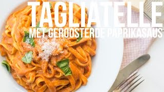 RECEPT Tagliatelle met geroosterde paprikasaus  OhMyFoodness [upl. by Adnema823]