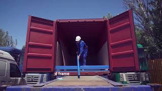 Flexitank loading process in 20DV container Stoles Logistic LTD Odessa Ukraine [upl. by Ahsihat798]