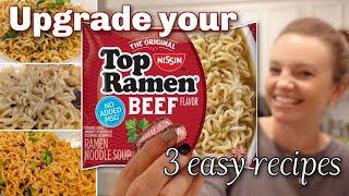 RAMEN NOODLES UPGRADE  3 RECIPES THAT TAKE LESS THAN 10 MINUTES [upl. by Atikcir97]