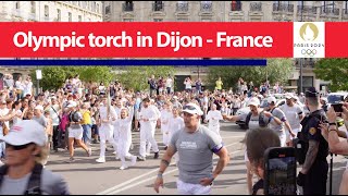 Olympic torch in Dijon France [upl. by Aihsekram]