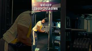 Triceps Push Down Mag Grip triceps workout tutorial guide gym crossover pushdown [upl. by Suidualc]