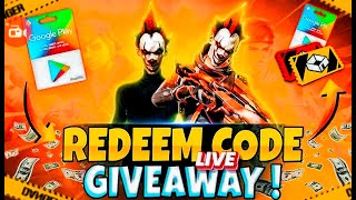 Unlimited Redeem Code GIVEAWAY 💫 💎  Custom Giveaway 💎 Booyah Only Giveaway Live  Free Fire Max [upl. by Hanforrd]