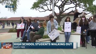 Students at Santa Ynez Valley High School walkout over administration [upl. by Adnertal]