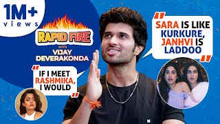 Vijay Deverakondas RAPID FIRE on love for Rashmika Samantha Janhvi Sara Prabhas kisses Ananya [upl. by Brod]