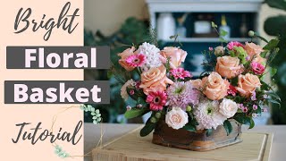 How To Make a Basket Flower Arrangement  Tutorial amp Ideas [upl. by Craig955]