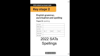 KS2 SATs 2022 Spellings [upl. by Halona]