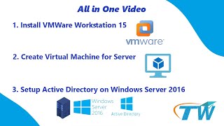 How To Install VMWare Workstation and Setup Domain Controller on Windows Server 2016 [upl. by Sibelle]