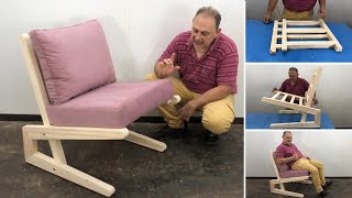 Sillón moderno de madera muy Bonito  Tutorial de Carpinteria [upl. by Ayaet674]