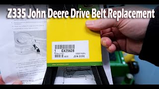 Z335 John Deere Deck Drive Belt Replacement  John Deere VBelt GX25628 [upl. by Karilla262]