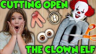 Whats Inside The Clown Elf Cutting Open Creepy Clown Elf [upl. by Aunson]