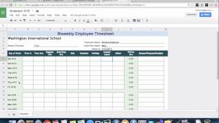 Tutorial Biweekly TImesheets using Google Spreadsheets [upl. by Weider]