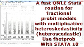 Fractional probit models with multiplicative heteroskedasticity Use fhetprob With STATA 18 [upl. by Inej]