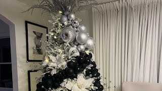 Silver and black Christmas tree decor 2023 [upl. by Ahsram]