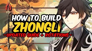 UPDATED In Depth Zhongli Guide  Best Artifacts Weapons Teams amp Rotations  Genshin Impact [upl. by Esinet]