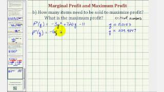 Ex Profit Function Application  Maximize Profit [upl. by Aihsila92]