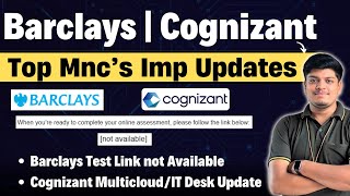 🔥Barclays Test Link Not Available  How to Raise Query on SHL Cognizant IT Desk amp MultiCloud Update [upl. by Burkhart]